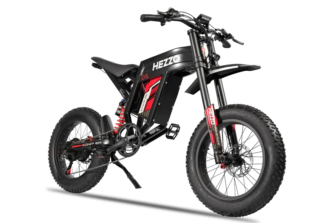 HEZZO D5 All-Terrain Electric Dirt Bike – 60V 3000W Hub Motor, 30Ah Battery, 20"×4.0" Fat Tire