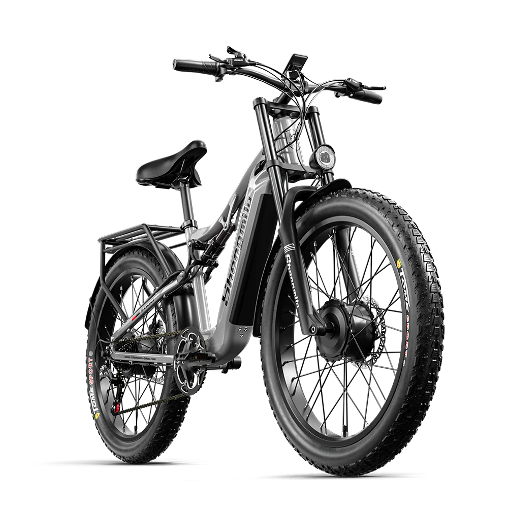 Shengmilo S600 Electric Bike for Adults – 2000W Dual Motor Fat Tire Ebike, 31MPH, 48V 17.5Ah Samsung Battery, 26"×3.0" Full Suspension Mountain E-Bike