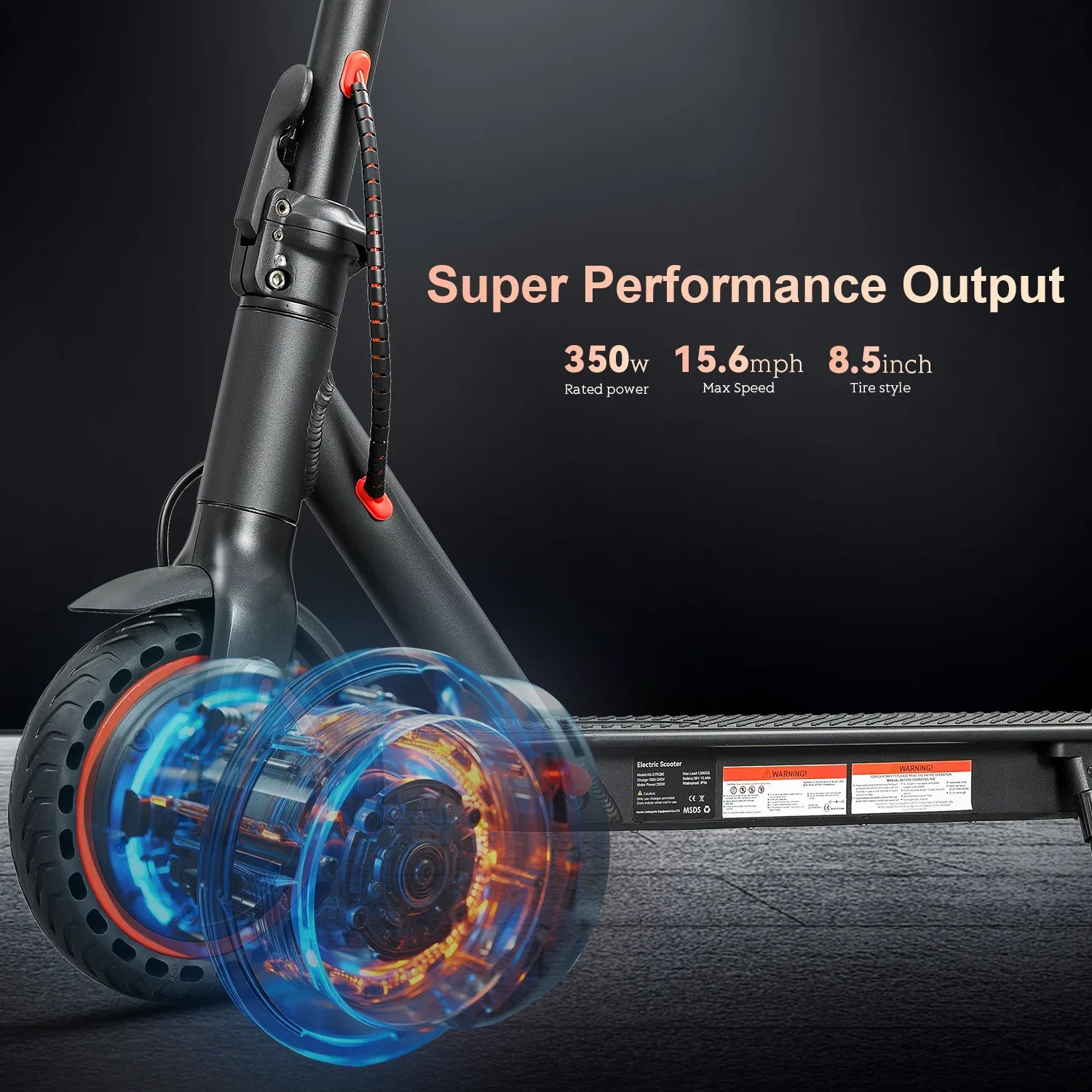 HEZZO HS-04 Pro Electric Scooter for Adults – 350W Motor, 36V 10.4Ah Battery, 8.5" Tires, 25-Mile Range, Folding Commuter E-Scooter with APP Control