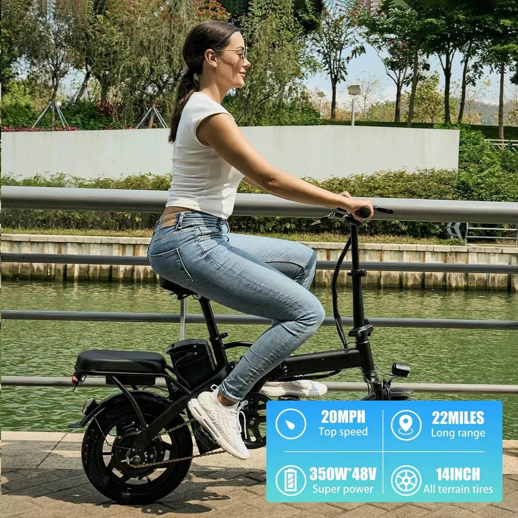 MaxxFun V8 Folding Electric Bike for Adults – 500W Motor, 48V 15Ah Battery, 20"×4.0" Fat Tire, Long Range Commuter Ebike